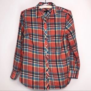 Talbots Orange Long Sleeve Button Up